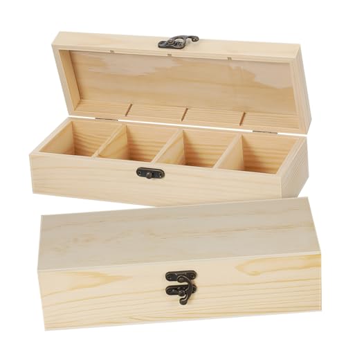 HAPINARY 2 Stück Teiliges Holz Schmuckbox mit Fächern und Klappdeckel Vielseitiger Aufbewahrungsbehälter für Halsketten Schmuck und Kleine Notizblöcke Tragbare Holzbox für Dekoration und HAPINARY 2 Stück Teiliges Holz Schmuckbox mit Fächern und Klappdeckel Vielseitiger Aufbewahrungsbehälter für Halsketten Schmuck und Kleine Notizblöcke Tragbare Holzbox für Dekoration und von HAPINARY