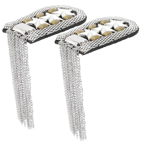 HAPINARY 2 Stück Vintage Metall Epauletten mit Quastenkette Dangle Chain Schulterklappen Brosche für Kostüm Unisex Anstecknadel Passende Dekoration für Uniform Bühne Party Cosplay HAPINARY 2 Stück Vintage Metall Epauletten mit Quastenkette Dangle Chain Schulterklappen Brosche für Kostüm Unisex Anstecknadel Passende Dekoration für Uniform Bühne Party Cosplay von HAPINARY