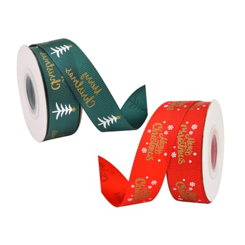 HAPINARY 2 Stück Weihnachtsschleifen Geschenkband mit Schneeflocken Weihnachtsbaum Muster Festliche Dekorationsbänder für Geschenke Party Hochzeit und Weihnachtsbaum Deko HAPINARY 2 Stück Weihnachtsschleifen Geschenkband mit Schneeflocken Weihnachtsbaum Muster Festliche Dekorationsbänder für Geschenke Party Hochzeit und Weihnachtsbaum Deko von HAPINARY