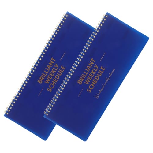 HAPINARY 2 Stück Wöchentliche Planungskontobuch Wochenplaner Planungsunterlagen Meeting-notizbuch Tägliches Notizbuch Tägliches Terminbuch Studienplaner Wochenplan Notizblock Blau Papier von HAPINARY