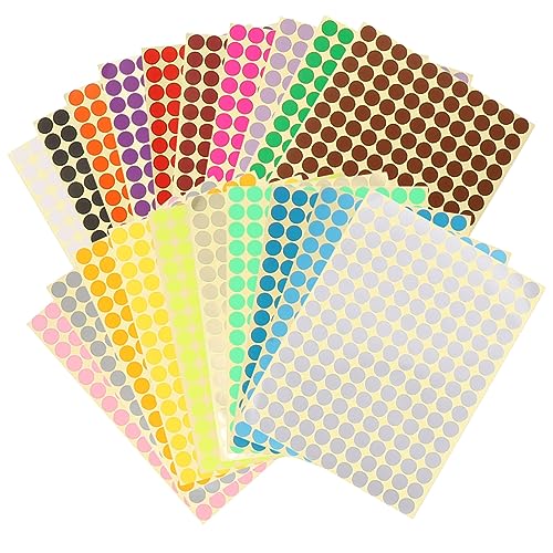 HAPINARY 20 Blatt Kreisaufkleber Bunte Aufkleber Farbaufkleber Kreisaufkleber Etiketten Farbige Klebepunkte Runde Aufkleber Etiketten Farbige Aufkleber Punkte Kleine Punktaufkleber von HAPINARY