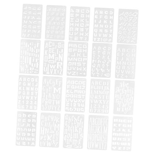 HAPINARY 20 Blatt Malschablone Sprühschablone Schablonen Vorlagen Schriftschablonen Multifunktions Buchstabenschablonen Kalligraphie Schablonen Sprühschablonen Alphabet Vorlagen von HAPINARY