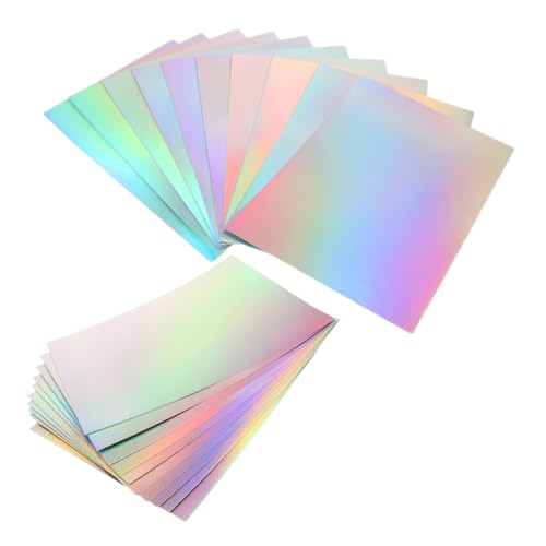 HAPINARY 20 Blatt Metallic Regenbogen Kartonpapier Holografisches Bastelpapier Reißfestes Scrapbooking Papier mit Einzigartiger Textur und Sanfter Lichtreflexion für Einladungen und HAPINARY 20 Blatt Metallic Regenbogen Kartonpapier Holografisches Bastelpapier Reißfestes Scrapbooking Papier mit Einzigartiger Textur und Sanfter Lichtreflexion für Einladungen und von HAPINARY