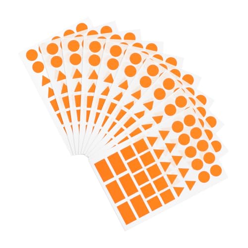 HAPINARY 20 Blatt Orange Selbstklebende Geometrische Etiketten Dreieck Rechteck Kreis Aufkleber für Büroorganisation Klassenzimmer Diy Projekte und Vielseitige Beschriftung von HAPINARY