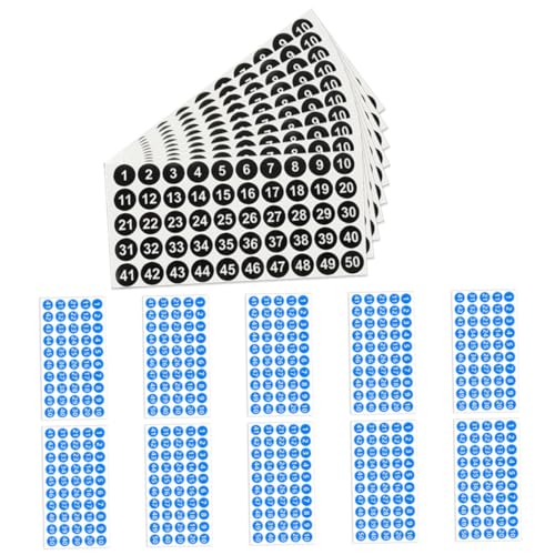 HAPINARY 20 Blatt Runde Digitale Aufkleber Selbstklebende Nummern Aufkleber für Klassifizierung Nummer für Inventarverwaltung und Organisation von HAPINARY