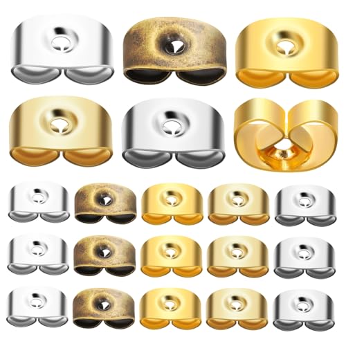 HAPINARY 20 Paare Ohrstecker Ersatzverschlüsse aus Legiertem Sichere und Langlebige Ohrstecker verschlüsse in Farben Passend für DIY Ohrring zubehör und Reparatur Leichter von HAPINARY