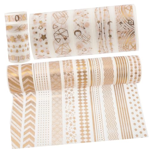 HAPINARY 20 Rollen Washi Stempelband In Gold, Selbstklebende DIY Bänder, Dekorative Papierbänder, Goldblockier Bastelband, Dekorative Klebebänder, Scrapbook Klebeband, Scrapbook von HAPINARY