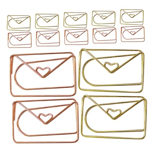 HAPINARY 20 Stück Briefumschlag Büroklammern Metall in Roségold und Gold Kleine Niedliche Papierklammern als Dokumenten Organizer und Seitenmarkierer für Büro Schule Hochzeit Party HAPINARY 20 Stück Briefumschlag Büroklammern Metall in Roségold und Gold Kleine Niedliche Papierklammern als Dokumenten Organizer und Seitenmarkierer für Büro Schule Hochzeit Party von HAPINARY