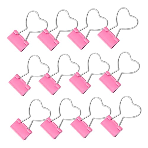 HAPINARY 20 Stück Kleine Rosa Herz-binderclips aus Metall Stabile Büroklammern zur Dokumentenorganisation Kreative Büroaccessoires für Schule Homeoffice und Schreibtischdekoration von HAPINARY