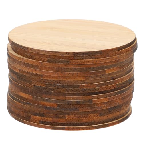 HAPINARY 20 Stück Runde Unbehandelte Bambusrohlinge DIY Malen und Basteln Handgefertigte Blanko Holzscheiben für Kreative Erwachsenenprojekte für Handbemalte Geschenkanhänger und von HAPINARY