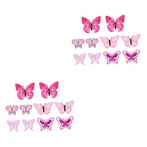 HAPINARY 20 Stück Schmetterlingsaufkleber, Bestickter Aufnäher, Heißschmelzaufkleber, Stickaufkleber, Tierapplikation, Applikation, Tiere, Aufnäher, Stoffzubehör, Kleidungsaufnäher, von HAPINARY