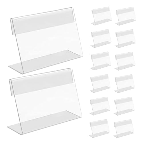 HAPINARY 20 Stück Teiliges Acryl Form Preisschildhalter Transparenter Tischaufsteller für Etiketten und Menükarten Kompakter Langlebiger Acryl Displayständer für Supermarktregale und von HAPINARY