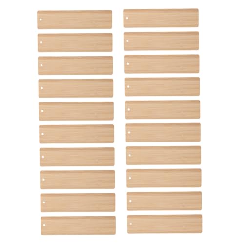 HAPINARY 20 Stück Teiliges Bambus Lesezeichen zum Selbstgestalten Glatte Kanten Rundes Eckdesign DIY Blanko Buchzeichen für Bastelprojekte Personalisierbar Sicher für Geschenkideen von HAPINARY