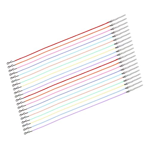 HAPINARY 20 Stück Teiliges DIY Schmuckset Geflochtene Wachsschnur Halskette PU Bunte Ketten für Armbänder Anhänger Halsketten Schmuckherstellung Langlebig Angenehm von HAPINARY