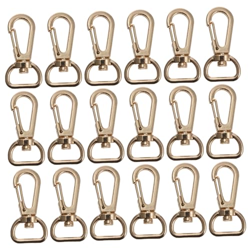HAPINARY 20 Stück Teiliges Robustes Legierungs schnappverschluss Langlebige Schlüsselanhänger karabiner Stabile Taschenhaken Sicherer DIY zubehör für Gepäck und Gurtbänder Goldfarbene von HAPINARY
