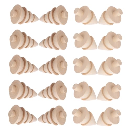 HAPINARY 20 Stück Teiliges Weihnachtsbäume Unlackiert Naturholz Weihnachtsbaumschmuck DIY Bastelset für Tischdekoration Handbemalbar Natürliche Holzoberfläche von HAPINARY