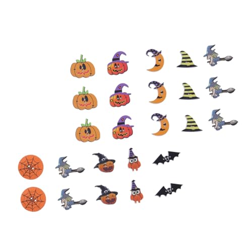 HAPINARY 200 Stück Bemalte Knöpfe, Pulloverknöpfe, Holzknöpfe Zum Nähen, Kostüm Dekoration, Halloween Kostümknöpfe, Malknöpfe, DIY Holzknöpfe, 2 Loch Knöpfe, Dekoknöpfe von HAPINARY