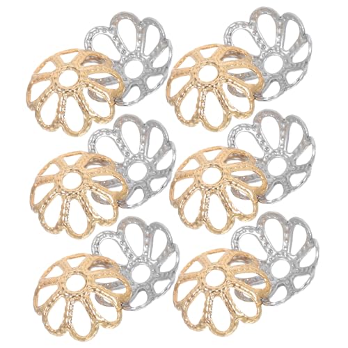 HAPINARY 200 Stück Blüten Perlenkappen Hohlblumen Design Schmuckzwischenstücke für Halsketten Armbänder DIY Schmuckherstellung Langlebig Elegant von HAPINARY