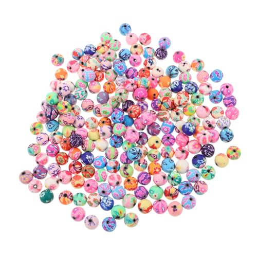HAPINARY 200 Stück Bunte Polymer Clay Blumenperlen Handgemachte Runde Zwischenperlen Charm für DIY Schmuckherstellung Armbänder Halsketten Zubehör von HAPINARY