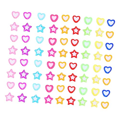 HAPINARY 200 Stück DIY Acryl Perlen Bunte Herz und Sternform Perlen für Armbänder Schmuck und Bastelprojekte Hochwertige Bastelperlen für Kreative Designs von HAPINARY