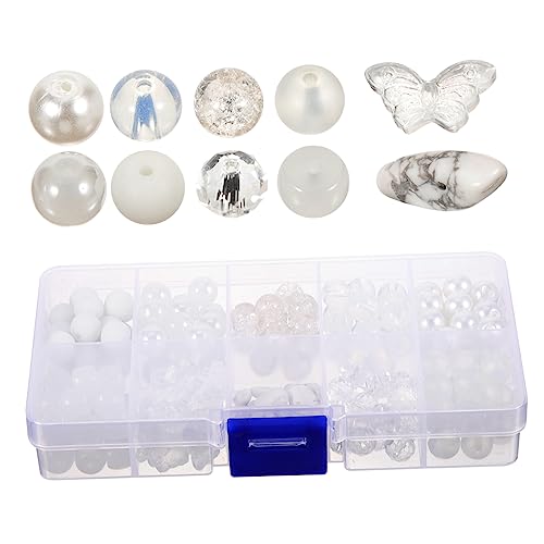 HAPINARY 200 Stück Glasperlen, Charms, Perlen Mit Großem Loch, Abstandsperlen Mit Großem Loch, Kleine Glasperlen, Glasperlen Für Haare, Perlen Zum Basteln, Schmuckherstellung, Perlen, DIY von HAPINARY