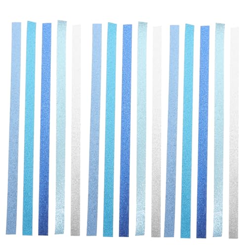 HAPINARY 200 Stück Glitzer Origami Papier Farbige Blauverlauf Papierstreifen Doppelseitig Leicht für Scrapbooking DIY Handwerk Kartenherstellung und Kreative Bastelprojekte von HAPINARY
