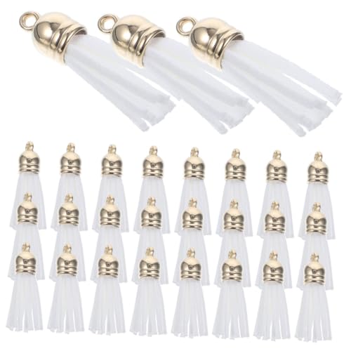 HAPINARY 200 Stück Kunstleder Quasten mit Kappe Schlüsselanhänger Anhänger für Taschen Schmuck DIY Basteln Bunte Troddel Charms für Armbänder Lesezeichen Weiß HAPINARY 200 Stück Kunstleder Quasten mit Kappe Schlüsselanhänger Anhänger für Taschen Schmuck DIY Basteln Bunte Troddel Charms für Armbänder Lesezeichen Weiß von HAPINARY