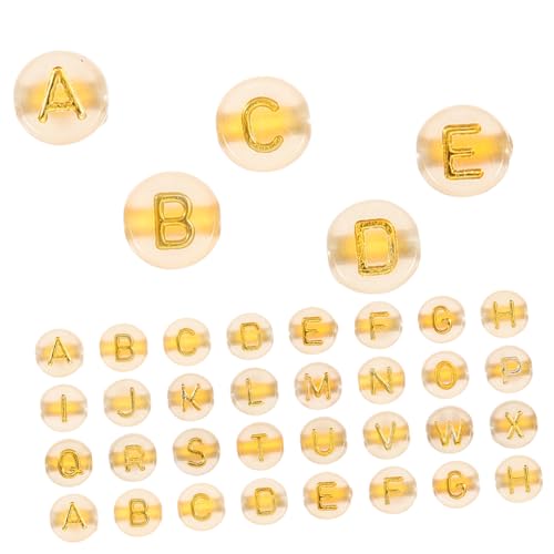 HAPINARY 200 Stück Leuchtende Alphabet Buchstaben, Runde Perlen, Buchstabenperlen Zur Armbandherstellung, Armband Buchstabenperlen, Lose Alphabet Perlen, Az, Lose Perlen, Armband Zubehör, von HAPINARY