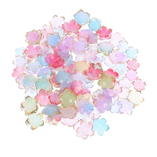 HAPINARY 200 Stück Teiliges Acryl-blütenperlen Farbverlauf Blumen-spacer-charms für DIY Schmuckherstellung Endkappen für Halsketten Armbänder Haarschmuck Einfache Montage für von HAPINARY