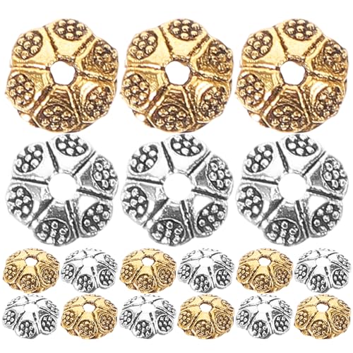 HAPINARY 200 Teiliges Perlenarmband Set, Metallperlen Zur Schmuckherstellung, Perlenketten Set, Blumen Abstandshalterperlen, Metallperlenkappen, Perlenendkappen, Schmuck, Lose Perlen, HAPINARY 200 Teiliges Perlenarmband Set, Metallperlen Zur Schmuckherstellung, Perlenketten Set, Blumen Abstandshalterperlen, Metallperlenkappen, Perlenendkappen, Schmuck, Lose Perlen, von HAPINARY