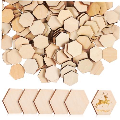 HAPINARY 200Stücke Holzstücke Unbehandelt für Bastelprojekte Holzscheiben für Weihnachten Geburtstag und Diy Handwerkskunst Holzornamente und Holzformen von HAPINARY