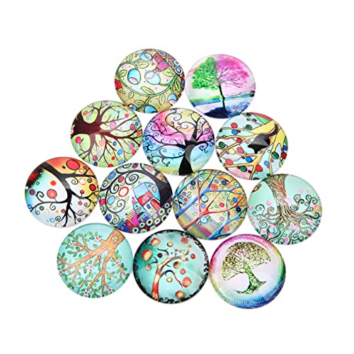 HAPINARY 20st Flecken Glasanhänger Kreis-halskette Glaskuppel-cabochons Kristall-edelsteinperlen Glasknöpfe Zum Basteln Augenklappe Aus Glas Bunte Halskette Fotofliese. Schmuck Runde Nudeln von HAPINARY