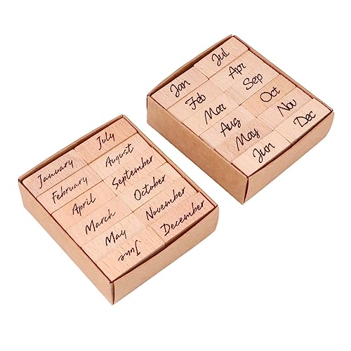 HAPINARY 24 Stück Holzstempel DIY Buchstaben Abkürzungen Retro Stempel Scrapbook Tagebuch Album Dekor Gummi Stempel Langlebig Präzise Graviert Kreative Bastelsets von HAPINARY