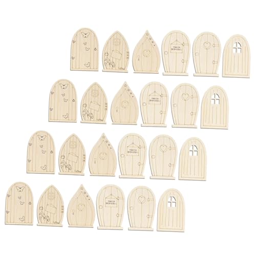 HAPINARY Stück Holz Feentür Garten Dekoration Unbehandelt Miniatur Tür für Mikro Landschaft DIY Handwerk Accessoires von HAPINARY