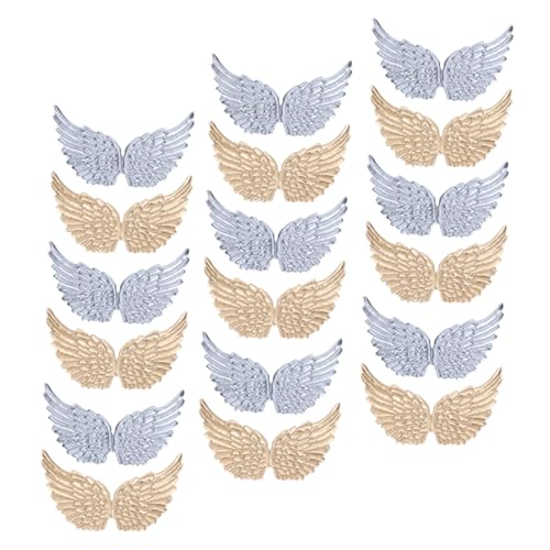 HAPINARY 24 Stück Teiliges Angel Wing Aufnäher zum Aufnähen Bestickte Engelsflügel Applikationen in Silber und Gold Leichte DIY Stoffpatches für Kleidung Taschen Partydeko und von HAPINARY