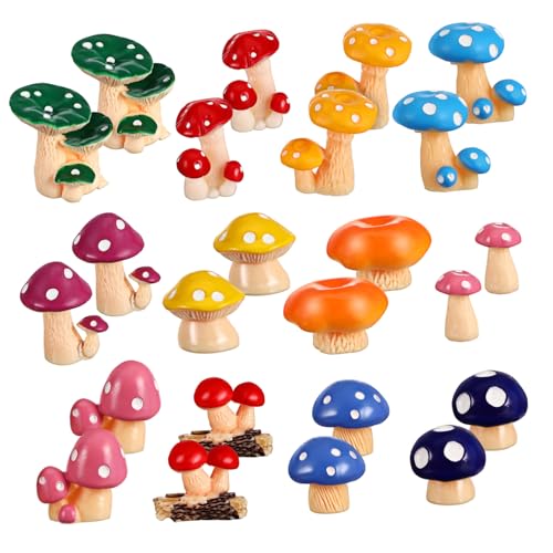 HAPINARY 24 Stück Teiliges Miniatur pilz Deko Robustem Harz Bunte Mini pilzfiguren für DIY Terrarien Garten Wohnraumdekoration Tragbare Detailreiche Miniatur accessoires HAPINARY 24 Stück Teiliges Miniatur pilz Deko Robustem Harz Bunte Mini pilzfiguren für DIY Terrarien Garten Wohnraumdekoration Tragbare Detailreiche Miniatur accessoires von HAPINARY