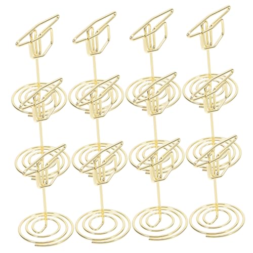 HAPINARY 25 Stück Multifunktional Visitenkarteninhaber Abschlussfeier Tischdekoration Mini-Tischnummernhalter Mini-Menühalter Inhaber von Abschlusstabellennummern Stahl Golden von HAPINARY