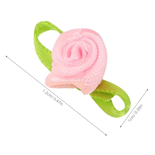 HAPINARY 250 Stück Mini Satin Ribbon Rosen mit Blättern Kleine Stoffblumen für Diy Bastelarbeiten Vielseitige Handgenähte Applikationen für Hochzeits und Festdekorationen von HAPINARY