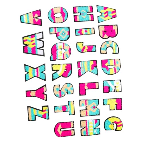 HAPINARY 26 Stück Buchstaben Aufnäher Zum Aufbügeln, Buchstaben Aufnäher Zum Aufbügeln Für Kleidung, Kleine Buchstaben Zum Aufbügeln, Farbige Kleidungsflicken, Große Buchstaben Zum von HAPINARY