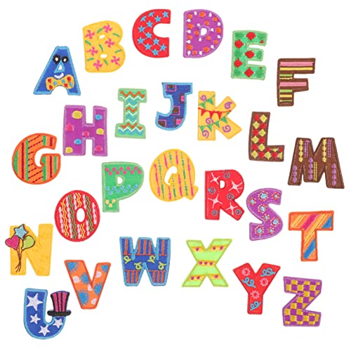 HAPINARY 26 Stück Gestickte Alphabet Stoffaufkleber, Alphabet Aufbügler, Sport Aufbügler, Stickerei Buchstabenmuster, Aufnäher Für Kleidung, Stickflicken, Süße Aufbügler von HAPINARY