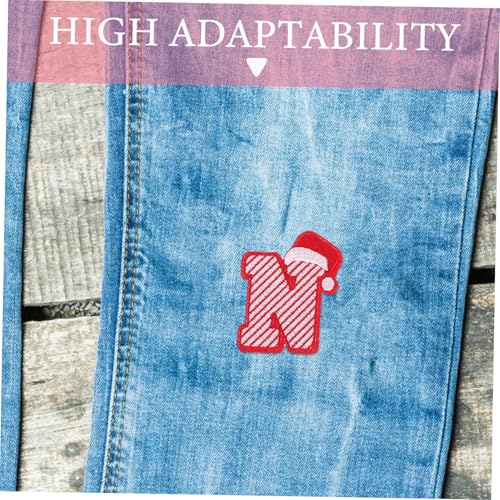 HAPINARY 26 Stück Teiliges Weihnachts Bügelbild mit Bestickten Buchstaben Vielseitige Applikationen für Diy Kleidung Reparatur Festliche Aufnäher für Jacken Jeans Hosen Rucksäcke Einfache von HAPINARY