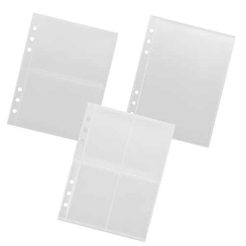 HAPINARY 3 Mehrgitter Loseblatt Innenkernkarten Albumzubehör Transparente Fotoseiten Transparente Ordnerhüllen Ordnereinlagen Fotoalbumhüllen Fotoalbum Klare Seiten Kartenhüllen von HAPINARY