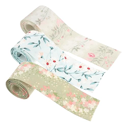 HAPINARY 3 Rollen Blumendekorationsband mit Draht Breit Geschenkband für DIY Bögen Kranzdekoration Haaraccessoires Vielseitig Einsetzbar für Bastelprojekte und Festtagsdekoration von HAPINARY
