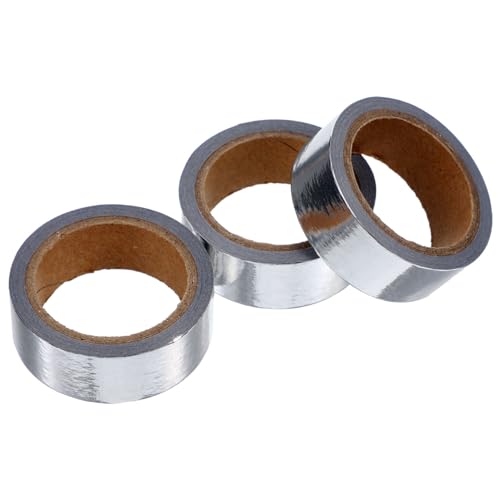 HAPINARY 3 Rollen Metallic Washi Tape Dekoratives Folienpapier Klebeband Selbstklebend Einfach Abreißbar Vielseitig für Scrapbooking Planer Tagebuch DIY Bastelprojekte Silber von HAPINARY