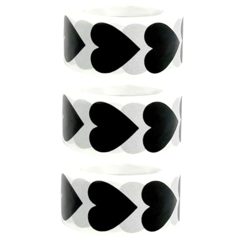 HAPINARY 3 Rollen Schwarze Herzaufkleber Dekorative Versiegelungsaufkleber für Briefumschläge und Gastgeschenke Selbstklebende für Besondere Anlässe HAPINARY 3 Rollen Schwarze Herzaufkleber Dekorative Versiegelungsaufkleber für Briefumschläge und Gastgeschenke Selbstklebende für Besondere Anlässe von HAPINARY