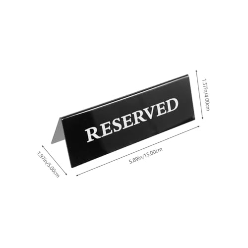 HAPINARY 3 Stück Acryl Reserviert Tischschild Schwarz Dreieckige Aufsteller für Hotel Restaurant Hochzeit Geburtstag Meeting von HAPINARY