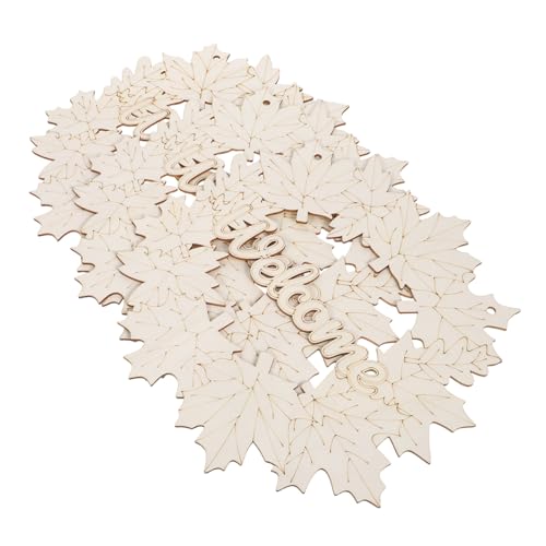 HAPINARY 3 Stück Ahornblattkranz Weihnachtsbäume Hängende Ornamente DIY Bastelausschnitte Ahornblatt Holzkranz Hölzerne Weihnachtsscheiben Weihnachtsbastelverzierung Hölzernes von HAPINARY