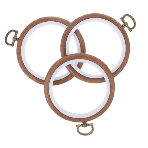 HAPINARY 3 Stück Kreuzstich Imitiert Holz Rund Stickrahmen für Diy Nadelarbeiten und Kreative Projekte und Anfängerfreundlich für Handwerksliebhaber HAPINARY 3 Stück Kreuzstich Imitiert Holz Rund Stickrahmen für Diy Nadelarbeiten und Kreative Projekte und Anfängerfreundlich für Handwerksliebhaber von HAPINARY