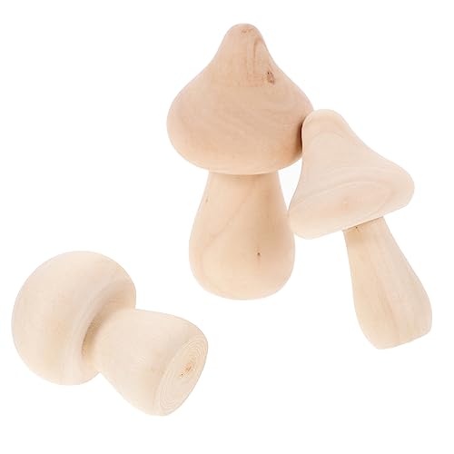 HAPINARY 3 Stück Mini Holzpilze Für DIY Pilzfiguren, Pilzornament, DIY Graffiti, Holzpilze, Holzpilze Für DIY Pilz, Unfertige DIY Spielzeuge, Pilzdekorationen von HAPINARY