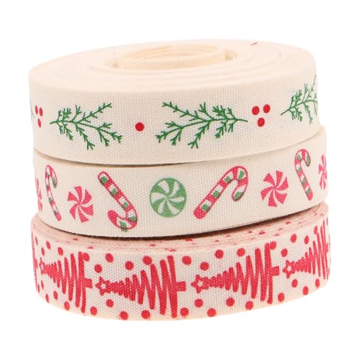 HAPINARY 3 Stück Teiliges Baumwoll-weihnachtsband Yards Strapazierfähiges Geschenkband mit Exklusivem Muster für Geschenkverpackungen Diy-dekoration Festliche Schleifen und Kränze HAPINARY 3 Stück Teiliges Baumwoll-weihnachtsband Yards Strapazierfähiges Geschenkband mit Exklusivem Muster für Geschenkverpackungen Diy-dekoration Festliche Schleifen und Kränze von HAPINARY
